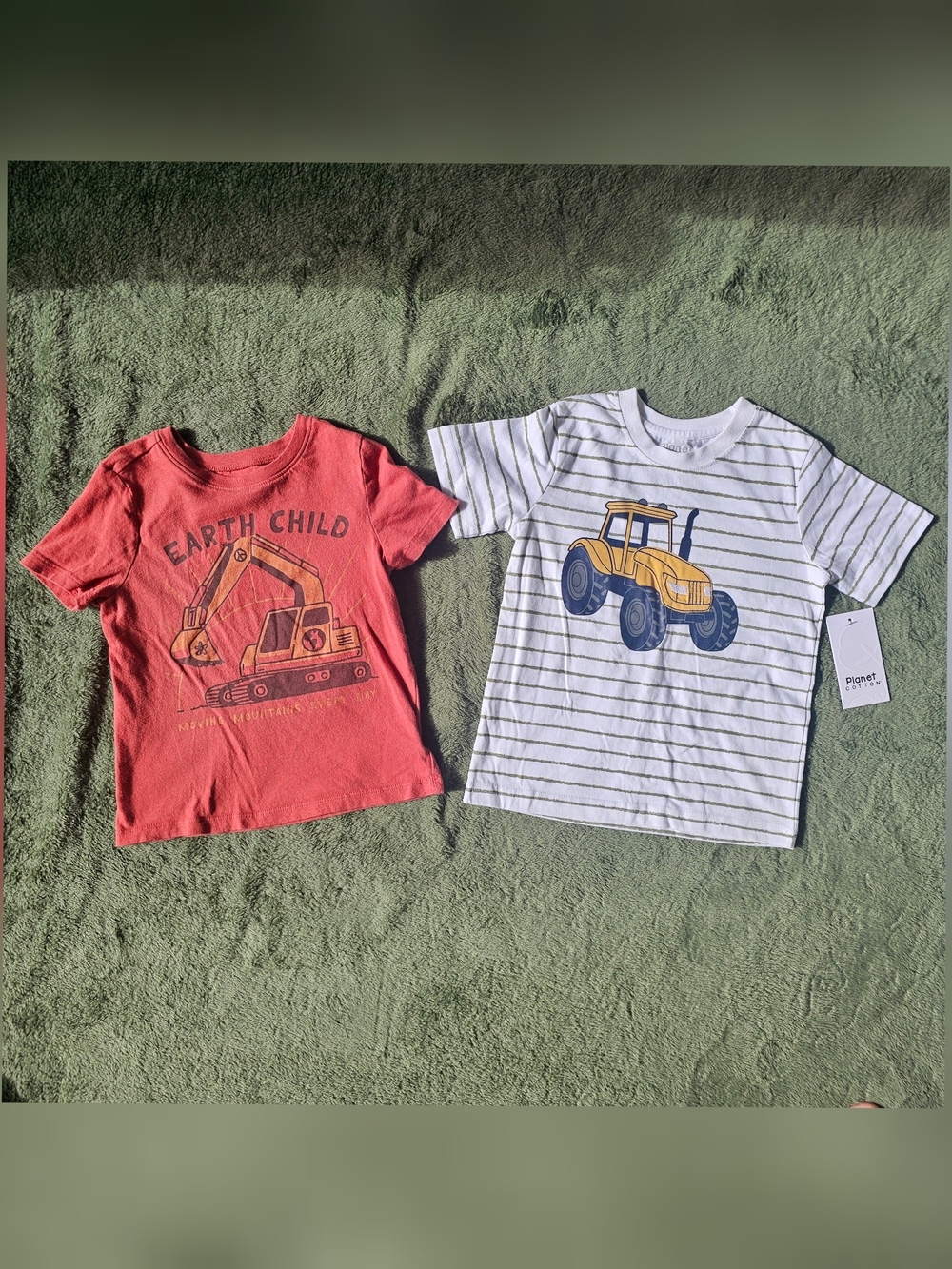 4T Short Sleeve Vehicle Machinery Shirts Excavator Tractor OldNavy PlanetCotton